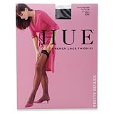 HUE Women's 3-Pack Sheer French Lace Thigh Hi Stocking