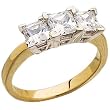 14kt Yellow Gold Podium Style Diamond Anniversary Ring