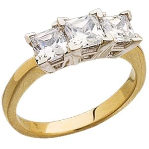 14kt Yellow Gold Podium Style Diamond Anniversary Ring