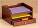 NPSG Mahogany WoodWorx Desk Top Office Organizer Starter Set DH3338
