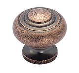 Amerock Solid Brass 1 3/16 Cabinet Knob Weathered Copper
