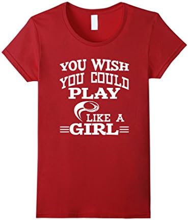 Women's You Wish You Could Play Like A Girl Funny Rugby T-Shirt Large Cranberry
