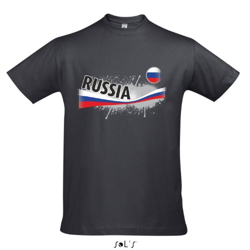 Fanshirt Herren RUSSIA, Russland Ländershirt EM / WM Trikot S-XXL , Mouse grey , XL