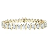 Choice of 10k White or Yellow Gold Diamond S-Link Tennis Bracelet (10 cttw, I-J Color, I1-I2 Clarity)