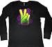 Neon Peace Sign and Symbols Men’s Thermal Shirt, Peace And Love Thermal Shirts