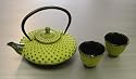 Japanese Cast Iron Tea Pot Tea Set /Mochi Lime Green