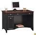 Bush Furniture Stanford Computer Desk, Antique Black/Hansen Cherry