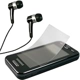 mumbi In-Ear Stereo Headset Samsung S5230 Star - Kopfhörer Freisprecheinrichtung + mumbi S5230 Displayschutzfolie Antireflex 2er Set