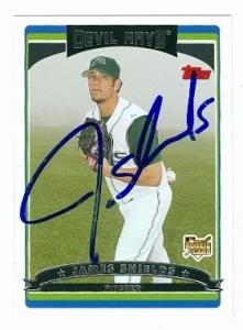 James Shields Autographed/Hand Signed Baseball Card (Tampa Bay Rays Rookie Card) 2006 Topps #UH147