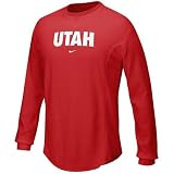 Nike Utah Utes Red Waffle Long Sleeve Crew Top