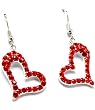 I Love You Red Heart Crystal Heart Earrings
