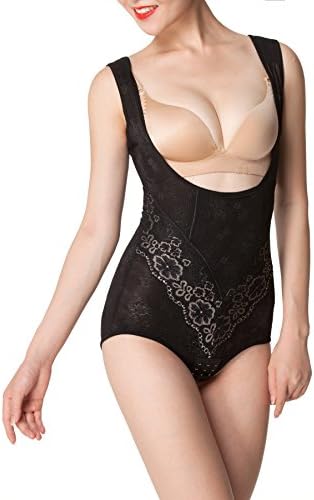Demon Queen Women's Shapewear No Cups No Fish bones Double-layer Embroidery Mesh (8-10, black)