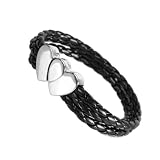 Womens Open Heart Love Stainless Steel Braided Genuine Leather Cuff Bracelet Jewelry (Jewelry) 41DWCtPRgPL. SL160 SS160 Womens Open Heart Love Stainless Steel Braided Genuine Leather Cuff Bracelet Jewelry (Jewelry)