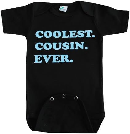 KiddieCo Baby Cool Cousin Black Bodysuit Blue Print