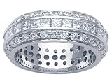 3.25 cts Princess Diamonds Eternity Band - Platinum, 18kt White or Yellow Gold