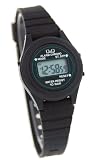 Q&Q #LLA3J205Y Women's Metal Stainless Steel Band Alarm LCD Digital Watch