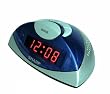 Sharp SPC019F Red LED Alarm Clock with a Wedge Style Case (Silver/Blue)