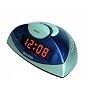 Sharp SPC019F Red LED Alarm Clock with a Wedge Style Case (Silver/Blue)
