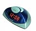 Sharp SPC019F Red LED Alarm Clock with a Wedge Style Case (Silver/Blue)