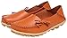 Serene Womens Leather Cowhide Casual Lace Up Flat Driving Shoes Boat Slip-On Loafers (9B(M)US, Orange)