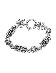 Sterling Silver Skull Bracelet 8"