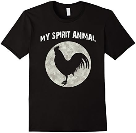 Men's My Spirit Animal: Distressed Chicken Rooster goorin T-shirt  Medium Black