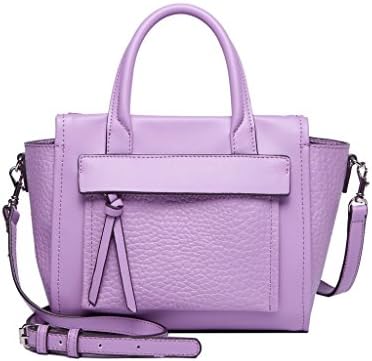 LOVEMATCH Women's Genuine Leather BLEECKER Series Small Size Top Handle Cross Body Handbag - Purple MBB1505001504