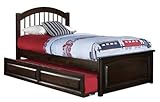Windsor Twin Platform Bed with Raised Panel Footboard, Antique Walnut with  ....