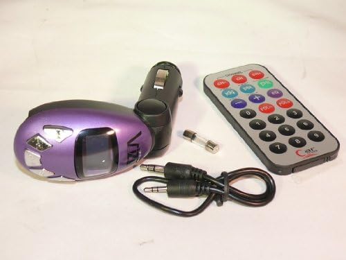 Purple Beetle Short Car MP3 Player Wireless FM Transmitter USB SD MMC Card Slot