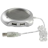USB Powered Beverage Coffee Warmer with 4 Port USB Hub