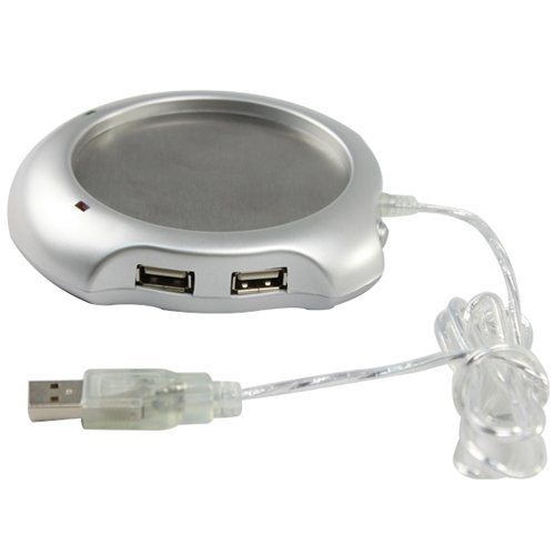 USB Powered Beverage Coffee Warmer with 4 Port USB Hub