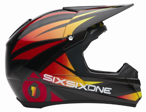 SixSixOne 661 Fenix Shards MX Motocross Off Road Helmet Black Red Large