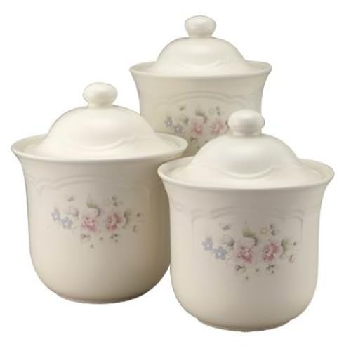 Pfaltzgraff Tea Rose 3-Piece Canister Set
