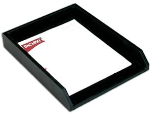Black Leather Letter Tray