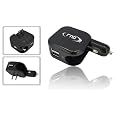 RND Dual Black USB AC Adapter / Wall charger for iPhones iPads Tablets Smartphones MP3 Players and Gaming Devices
