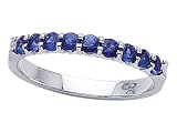 0.60 cttw Genuine Sapphire Anniversary Ring / Band by Karina B(tm) - Platinum, 18kt White or Yellow Gold