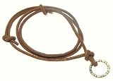 Neptune Giftware Surf Surfer Dark Brown Leather Cord Necklace / Leather Choker / Leather Necklace With Plastic Ring Pendant - 113