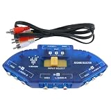 eForCity 3 to 1 Composite AV Signal Switch w / RCA AV Cable, Clear Blueby eForCity