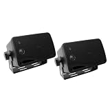 Enrock EKMSB35 Pair Black 200 Watt 3.5 Box Marine Waterproof Speaker System