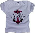 Little Rippers - "Dad" Anchor Toddler T -Shirt White & Pink : Size 12-18 Months