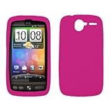 Premium Hot Pink Silicone Gel Skin Cover Case for HTC Desire [Accessory Exp ....