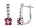 Jewelry : Ruby Gemstone Leverback Earrings with Diamonds in White Gold