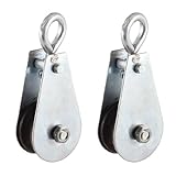 uxcell メタリックリフティングタックル 50Kg 0.05T スイベルフックシングルグルーヴ　滑車　プーリー 2個セット