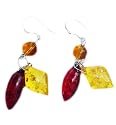 Preciozzo Boucles d'oreilles en Ambre 2 couleurs sur Argent massif 925