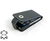 Exklusive Ledertasche f&uuml;r Apple iPhone 4, 4S (16, 32 & 64GB) aufklappbar in Schwarz aus echtem Leder von StilGut - StilGut