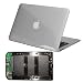 Premium Skque Clear Hard Plastic Crystal Case + 2.5 inch SATA to USB Portable External Enclosure Aluminum Hard Drive Shell Case Cover for Apple MacBook Air 13.3