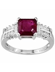 14K White Gold Ruby and Diamond Ring -- LIFETIME WARRANTY