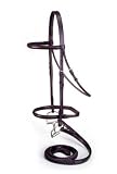 EquiRoyal Raised Hunt Bridle w/ Plaited Reins - Brown - Full