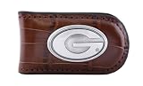 NCAA Georgia Bulldogs Tan Crocodile Leather Magnet Concho Money Clip, One Size