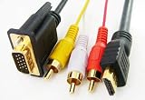 1,8 m Videokabel Anschlusskabel HDMI VGA Cinch Komponente YUV RGB